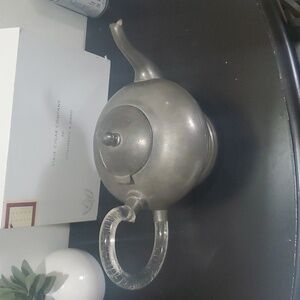 ANTIQUE HANDMADE PEWTER TEAPOT,  BY FREDERIK LUNNING.